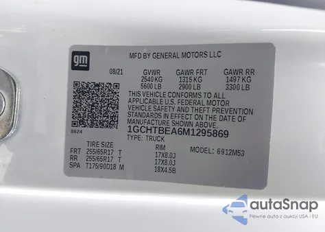 2021 Chevrolet Colorado 4Wd Long Box Wt z USA, uszkodzony, nr VIN 1GCHTBEA6M1295869